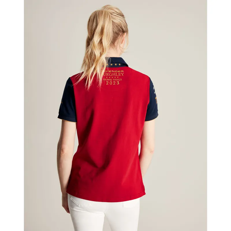 Joules Burghley Women's Polo Shirt - Dark Red-2